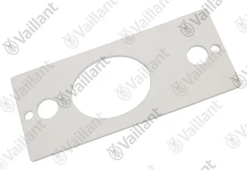 Weißer Dichtungsring von Vaillant mit ovaler Öffnung und zwei kreisförmigen Ausschnitten, geeignet für Heizungsanlagen.